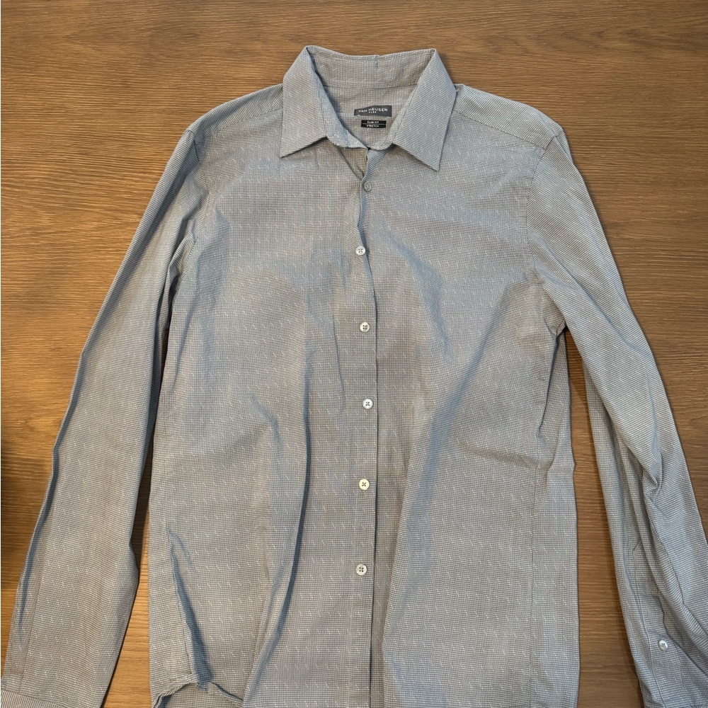 Van Heusen Light Gray Casual Button-Down Shirt - Slim Fit